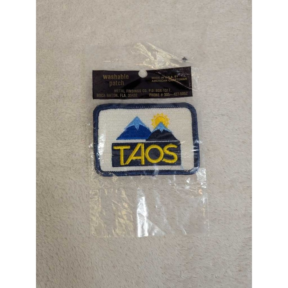 Taos New Mexico Mountain Sun Embroidered Washable Patch Collectible